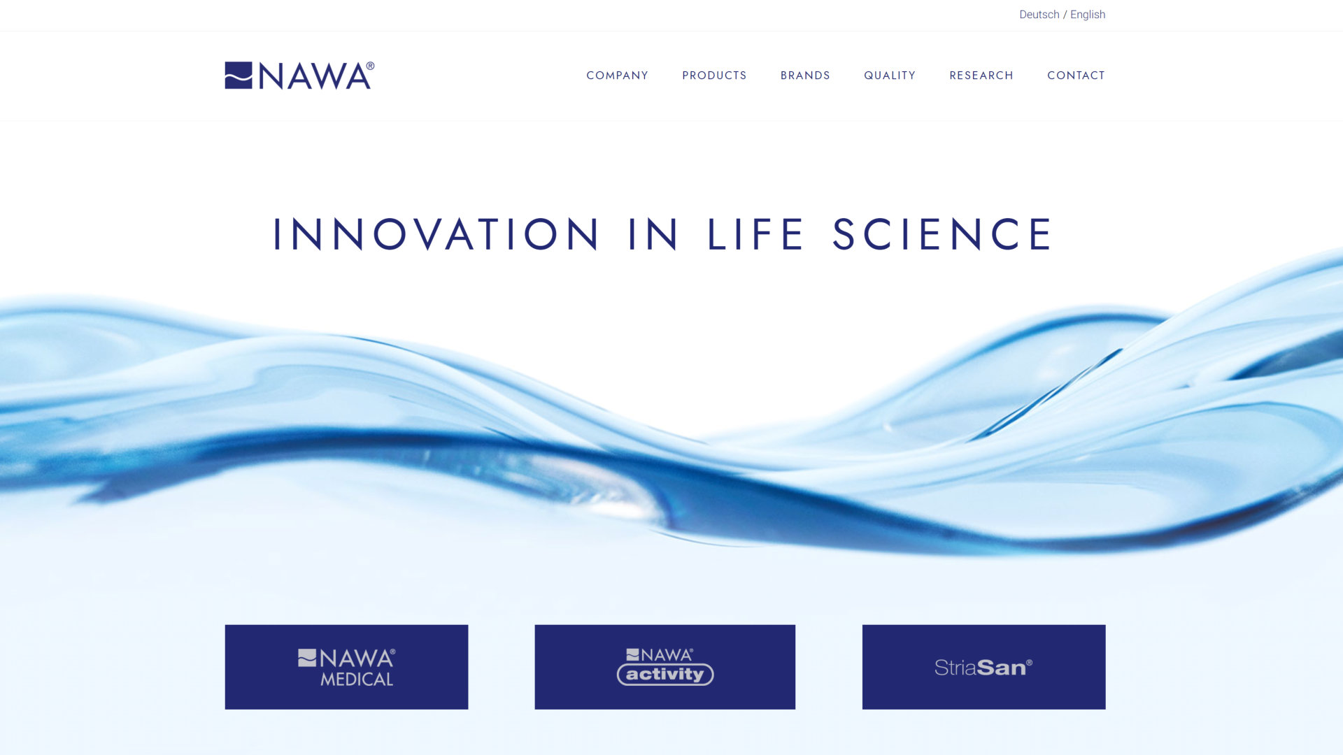 Clean und modern: Die NAWA Website nach dem Relaunch.